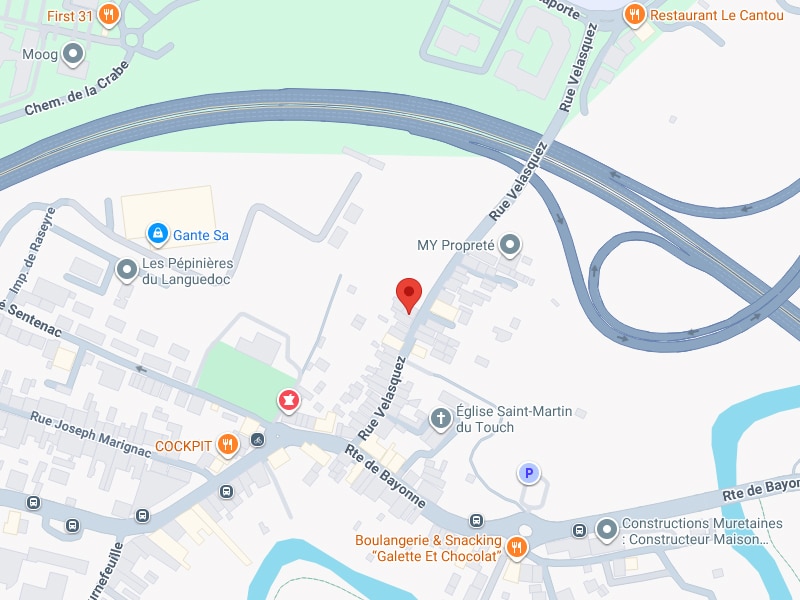 Plan de la Rue Velasquez à Saint-Martin-du-Touch Toulouse Carte Google Maps de la rue Velasquez à Toulouse Saint-Martin-du-Touch, indiquant un emplacement précis avec un repère rouge.